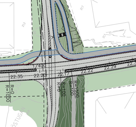 6.10.2 Lomvägen I korsningen Lomvägen-Fasanvägen korsar gång- och cykelvägen Lomvägen i plan.