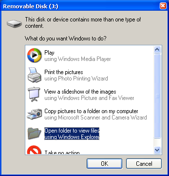 1 Microsoft Windows XP Välj Öppna mapp