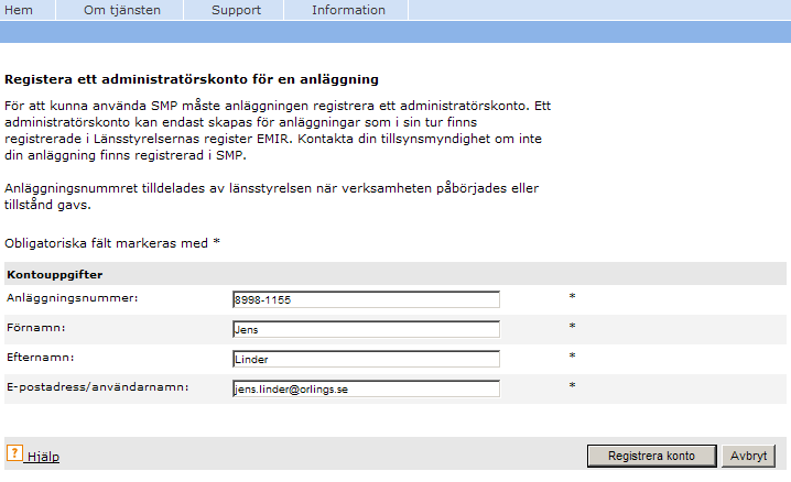 Informations- Logga in, Se miljörapporter och Verksamhets- Användare Exportera data. utövare Administratör Logga in, Registrering av administratörskonto och Dela ut konton.