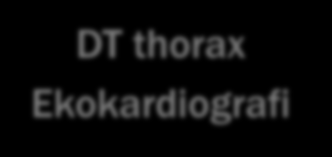 EKG Lungröntgen Behandla Konklusivt STABIL HEMODYNAMIK Lungscintigrafi el DT thorax DT Thorax Inkonklusivt Hög klinisk sannolikhe t Blodgas ev D-dimer
