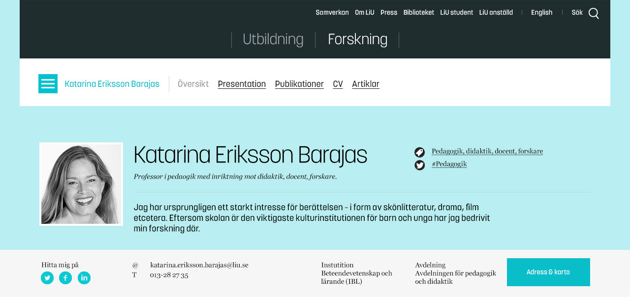 Helena Hemmingsson Helena Hemmingsson Professor i arbetsterapi Arbetsterapi, barn, ungdomar, delaktighet, skola, miljö, ICT, digital, ögonstyrning, intervention Mitt forskningsområde är