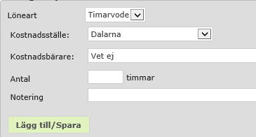 Tidrapportering Steg 1: För att registrera timarvode gå till rapportering. 1.2 Klicka på Tidrapport. Steg 2: Lägg in en tid. 2.1 Vänsterklicka i kalendern på den dag du vill rapportera. 2.2 Högerklicka i kalendern på den dag du vill rapportera och välj Uppdatera.
