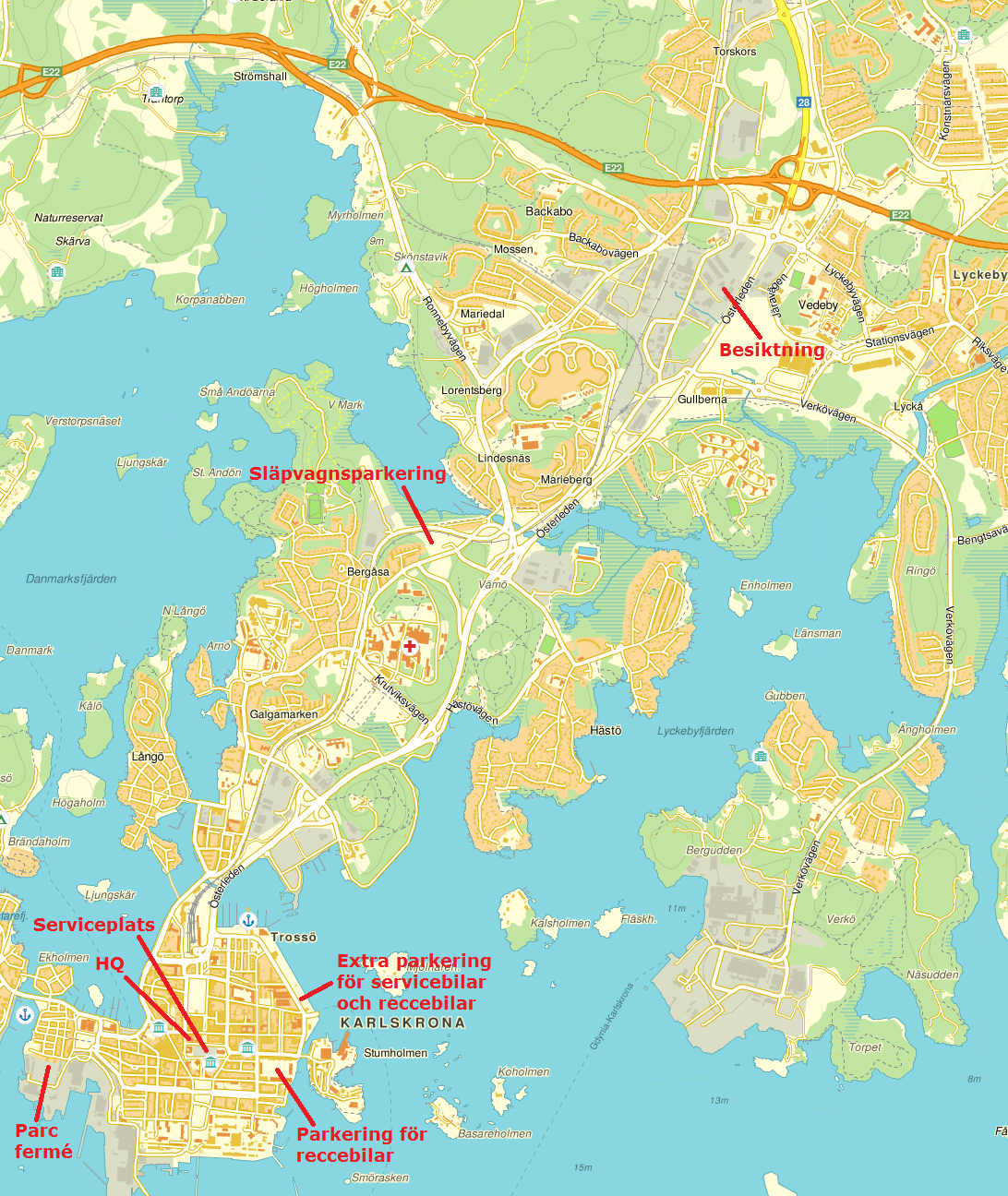 A 2.3 Map, City of Karlskrona/Karta över