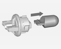Bilvård 211 3. Lossa lamphållaren från kabelkontakten genom att trycka på spärren. 4. Byt ut lampan och anslut lamphållaren till kabelkontakten. 5.