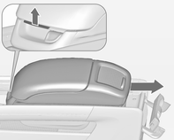 Stolar, säkerhetsfunktioner 39 Armstöd Standardarmstöd FlexConsole-armstöd Armstödet kan skjutas framåt. Det finns en förvaringslåda under armstödet. Förvaring i armstöd 3 64.