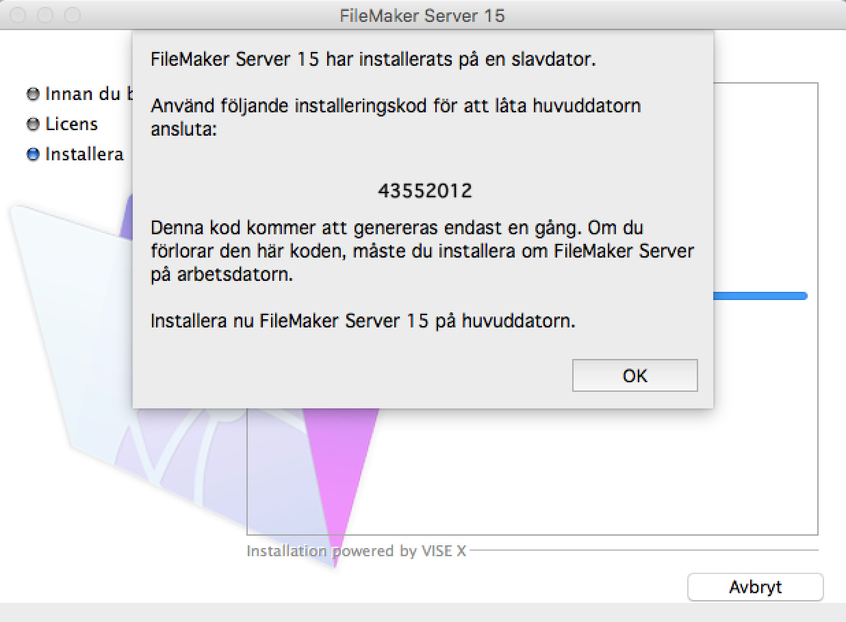 dem automatiskt. Om du inte har Bonjour för Windows installerat visas en uppmaning under FileMaker Serverinstallationen om att installera det. Följ installationsanvisningarna på skärmen.
