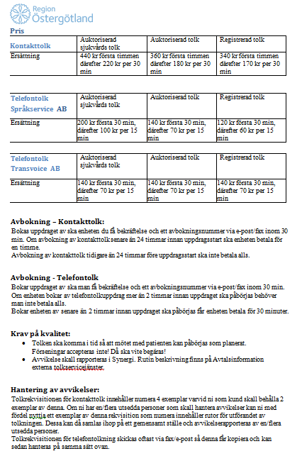 Vårdval Östergötland Regelbok för vårdval
