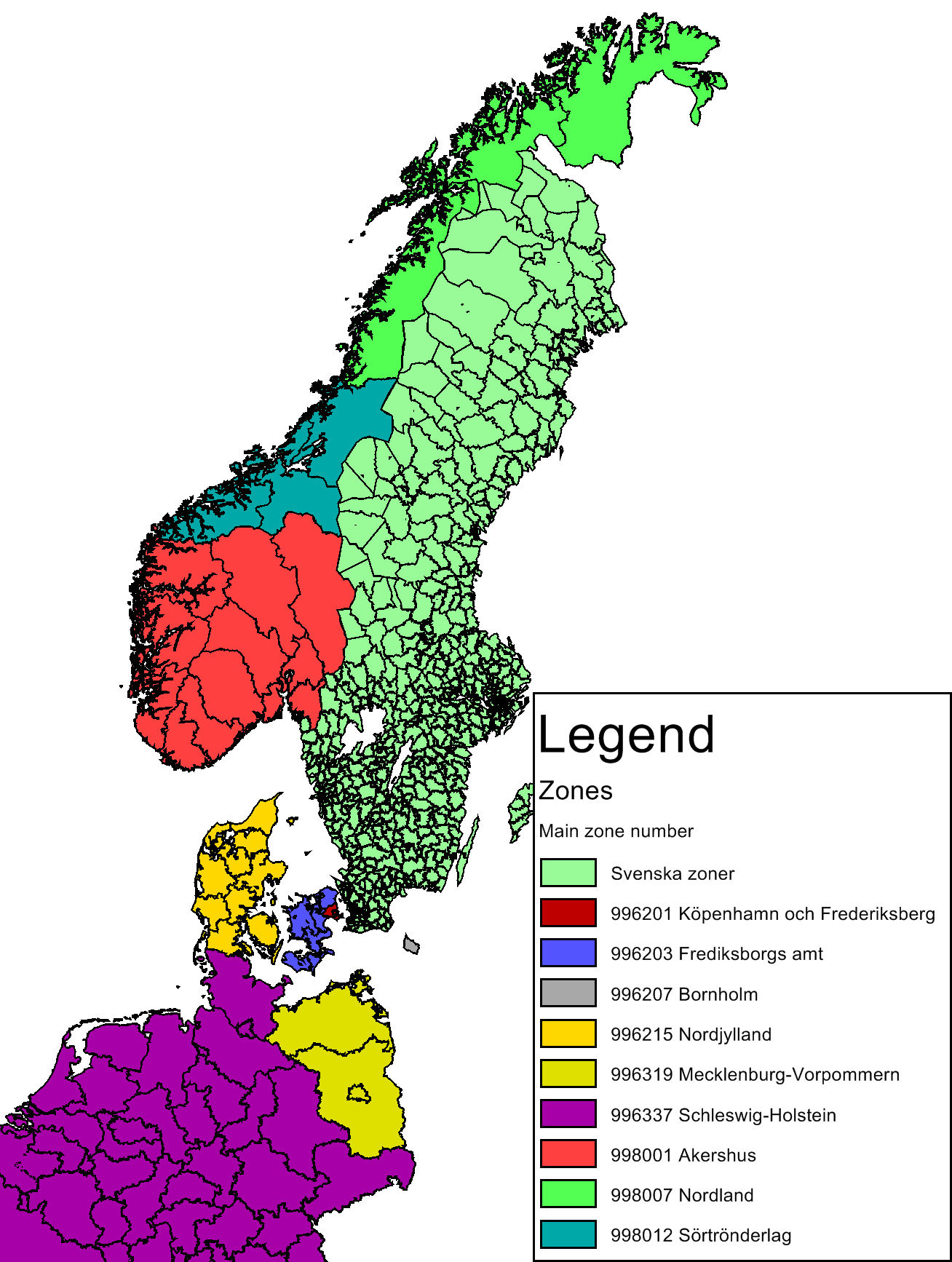 Figur 4: Zonindelning som