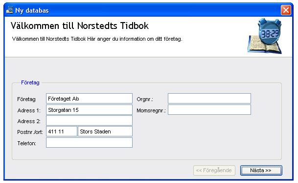 Denna dialog visas då med den i installationsprogrammet valda sökvägen i fyld.