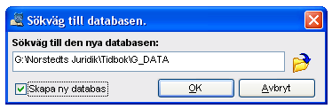 4. Skapa databas När man sedan startar Tidbok, antigen från en arbetsplats eller direkt på server