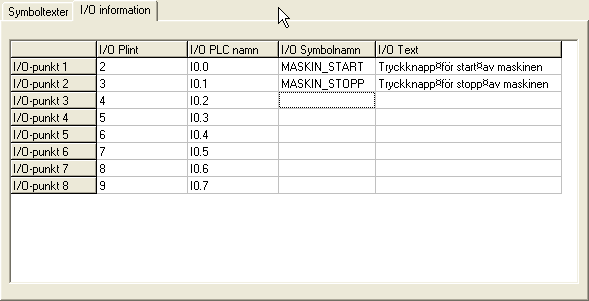 21 Elwin användarehandbok Bild 1. Exempel på huvudsymbolens I/O information. (Rita spegelsymbol typ1) 1.