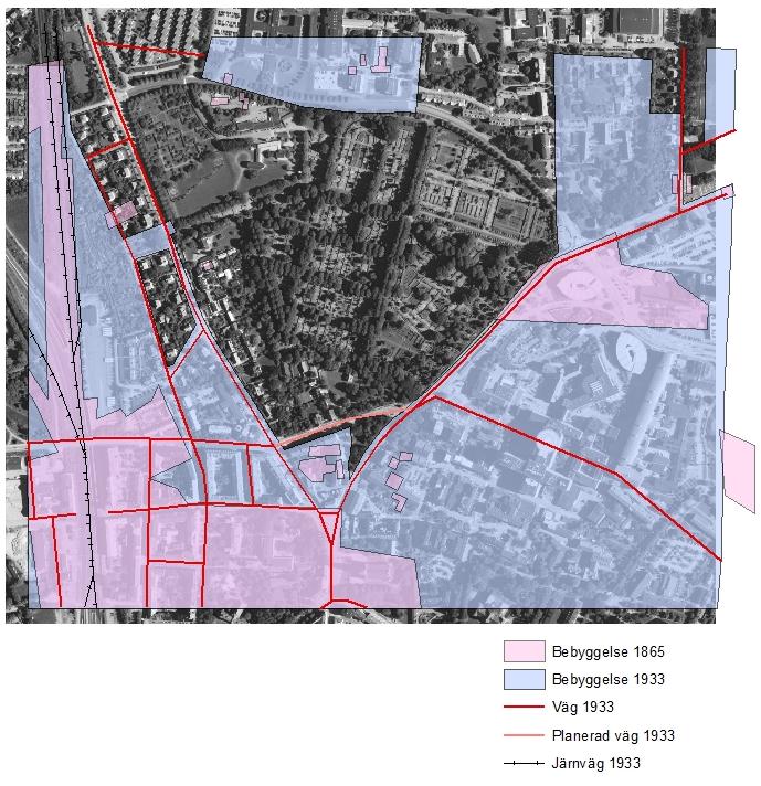 Nedanstående kartbild över vad som var allmäning 1865 respektive 1933 visar en stor skillnad på markanvändningen och den mesta av allmänningen som fanns 1865 har fått ge vika för annan markanvändning.