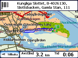 Åtgärder Efter att du valt en POI-plats trycker du på knappen Åtgärder för att visa kommandona i listan nedan.