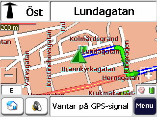 2 Kapitel 2 Starta 2.1 Vad finns det på kartan? När du slår på Compasseo första gången visas skärmen Main Map (Huvudkarta).