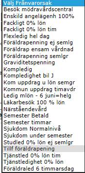 Läkarintyg t o m Här fyller du i det tom datum som står på läkarintyget. Uppgiften kan sedan sökas fram via Rapporter.