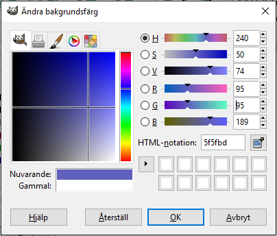 Bild 5: Färgvalsmenyn för ett fotoredigeringsprogram.