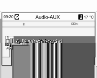 Infotainmentsystem 143 AUX-ingång Allmän information Under den gångjärnsupphängda instrumentpanelen på mittkonsolen finns ett AUX-uttag för anslutning av externa ljudkällor.