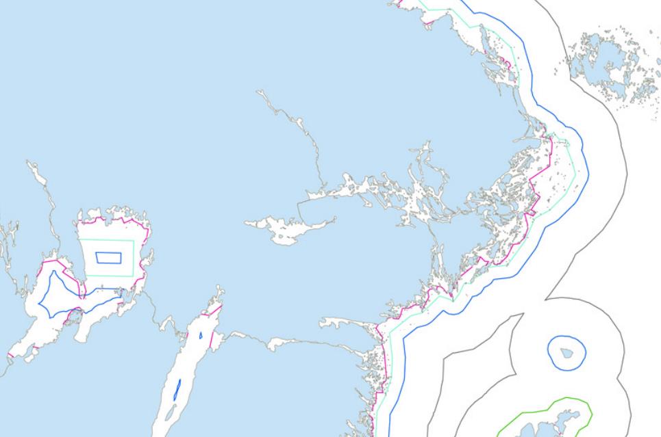Figur 1, Karta över fartområden (Sveriges Riksdag, 2003) I figur 1 framgår en karta över de fartområden vi Sveriges östra kust och det aktuella området vi valt att fokusera på.