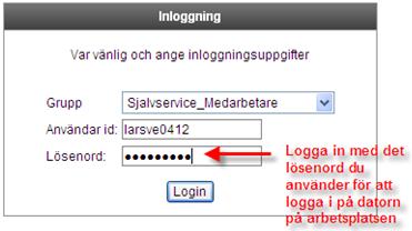 En inloggningsruta öppnas: Klicka på Login. En ny ruta öppnas.