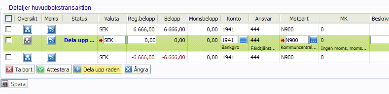 102 (112) De verifikat som ska attesteras lägger sig i en lista till vänster, 8 verifikat synliga per sida.