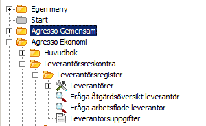 107 (112) 10 Leverantörsreskontra Kontering och attestering av leverantörsfakturor hanteras inte i Agresso utan i Winst.