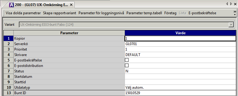 112 (112) 9. Ange filnamn och korrekt bunt ID.(systemet föreslår dagens datum och löpnummer).