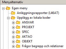 20 (112) I Göteborg Stads uppsättning finns det två olika sätt att administrera begreppsvärden. Ansvar och Projekt är sk. huvudregister och övriga begrepp (Spec, AktAO och Objekt) är vanliga begrepp.