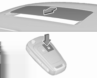 44 Nycklar, dörrar och fönster Komfortstängning med fjärrkontrollen Takluckan kan stängas utanför bilen med en fjärrkontroll. Stäng eller öppna solskyddet genom trycka på H eller G.
