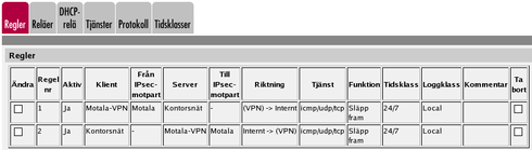 Nät och maskiner Gå till Nät och maskiner under Nätverk och se till att det finns nätgrupper för de nät som ska utnyttja VPN-tunneln.
