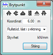 caeec211 Balk betong Sidan 17(27) 3.3.4 Brytpunkt(Randvillkor) För att ändra Brytpunkter behöver du bara flytta musmarkören över stöden och högerklicka.