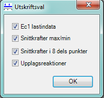 caeec211 Balk betong Sidan 26(27) 3.4.4 Utskriftsval Här kan information som skall finnas med på utskrift väljas, se Figur 19.