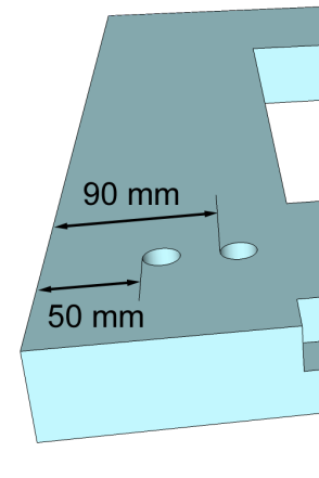 Se till att aggregatets nedersta del hamnar 40 mm ovanför torkens botten. Ena ventilationshålet placeras ovanför aggregatet och det andra överst på motsatt gavel.