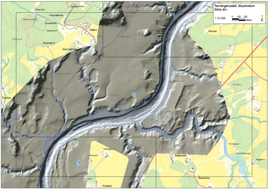 5 Sannolikhet Släntstabilitetsberäkningar i ca 260+ sektioner Terrängmodell (laserscanning land, multibeam-ekolodning