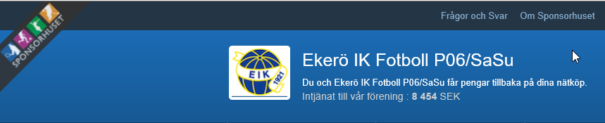 Ekonomi P06-SaSu har idag samlat ihop totalt: 52644 SEK. Vi kommer fortsätta med en lagkasseavgift som är satt till 200 Kr/spelare för säsongen 2016.