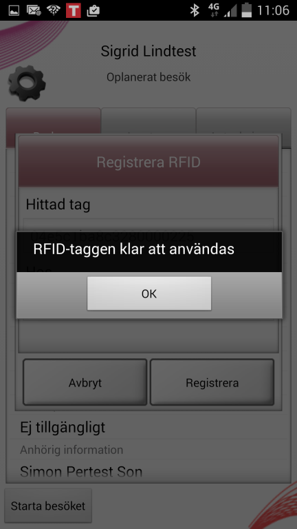 8 VERSION 1.4 LATHUND: REGISTRERA ETIKETTER I CAREAPP Registreringsprocessen tar en stund och systemet uppmanar dig att vänta.