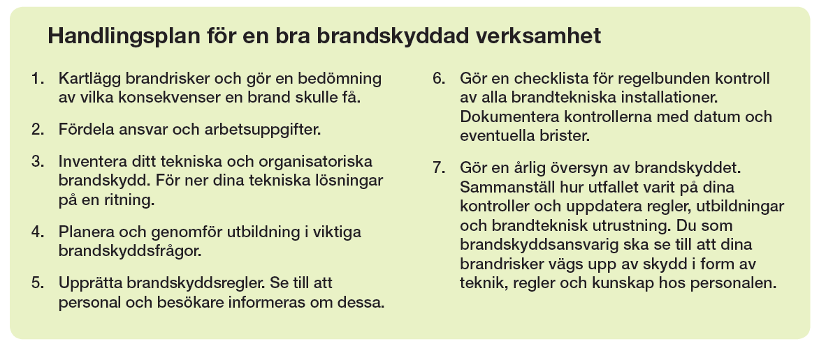 Inledning Bra brandskydd I en verksamhet som har ett bra brandskydd vägs brandriskerna upp av olika skyddslösningar.