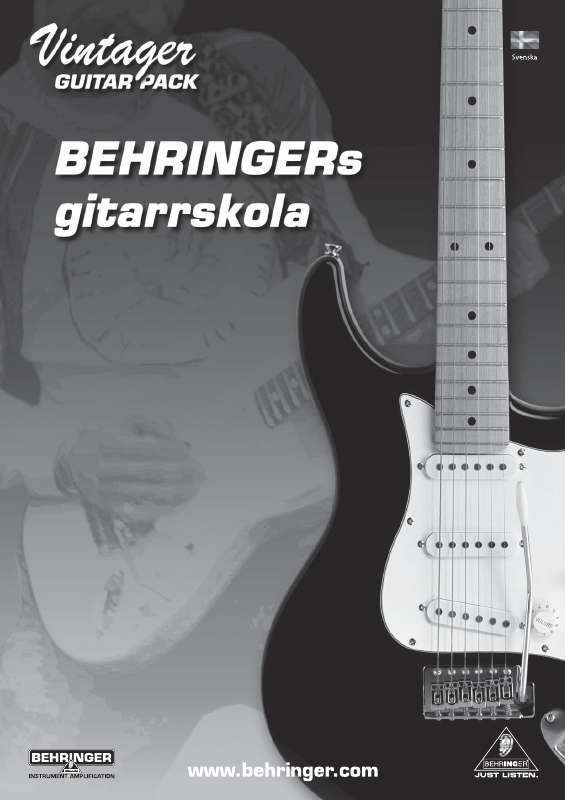 Detaljerade användarinstruktioner finns i bruksanvisningen Instruktionsbok BEHRINGER AC108 GUITARPACK Manual BEHRINGER AC108 GUITARPACK Bruksanvisning