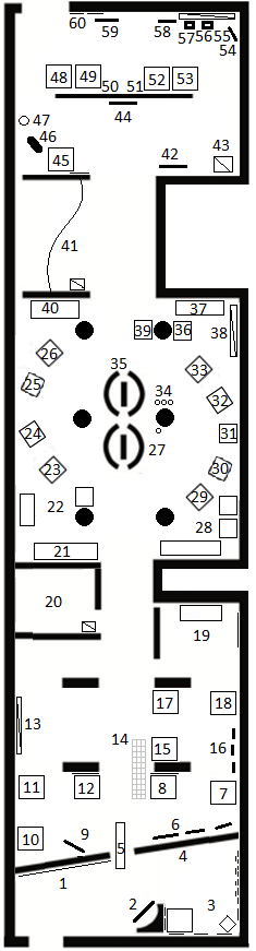 Kontextlista Fig. 5: De 60 kontexterna i rummet (SHM 2015). 1. Introduktion 41. Birka 2. Unnas runsten 42. Liljorna på graven 3. Vikingar och historiebruk 43. Fyndens ursprung 4.