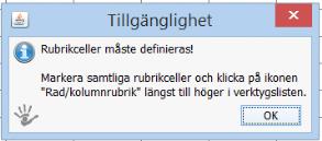 2) Inställningar för tabell öppnas Fyll i din information samt rubriker för varje kolumn. Det går att klistra in från Excel.