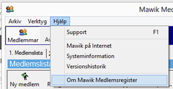 Registrera programmet är så att du kan registrera ditt program. Om programmet är registrerat hittar du din kod här. Alternativ är där du klickar för att komma till Inställningar i programmet.