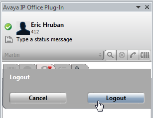 Avaya IP Office Plug-in for Microsoft Outlook : Logga in 13.4 Logga ut Så här loggar du ut från one-x Portal for IP Office: 1.