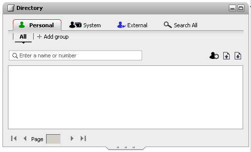 Adressböcker: Visa adressböckerna 6.1 Visa adressböckerna I one-x Portal for IP Office kan du visa flera adressböcker (System, Privat och Extern) med namn och tillhörande telefonnummer.