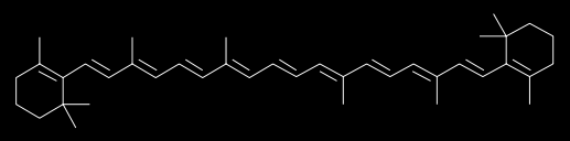 Figur 7. β-karoten (Wikipedia, 2009) 4.3.8 Askorbinsyra (vitamin C) Askorbinsyra har en antioxidativ verkan och eliminerar fria syreradikaler som bland annat angriper DNA (Nilsson, 1997).