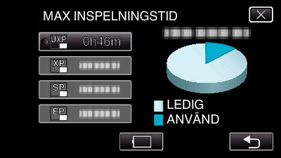 Inspelning 6 Välj typ av klocka med 0 eller 1 och tryck på OK Kontrollera återstående inspelningstid Du kan kontrollera återstående inspelningstid på SD-kortet och även hur mycket batterikraft som