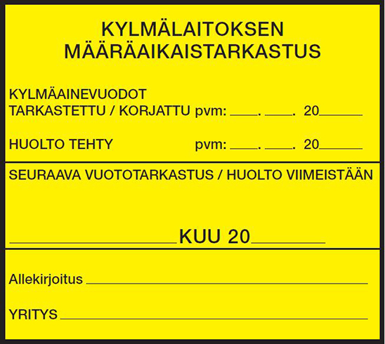 Från och med den 1 april 2008 är det obligatoriskt att göra märka mängden F-gas i kilogram på nya anläggningar som släpps ut på marknaden.