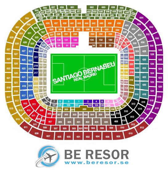Fotbollsbiljetter till Real Madrid med BE Resor När du ska köpa fotbollsbiljetter till Real Madrid ska du veta att vi på BE Resor har matchbiljetter till alla kategorier på Santiago Bernabeu.