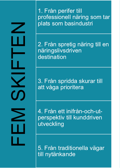 SAMMANFATTNING Tourism in Skåne har under hösten 2011 och våren 2012 lett ett omfattande arbete med att samla besöksnäringen mot det visionära tillväxtmålet att Skåne skall bli en av Sveriges två