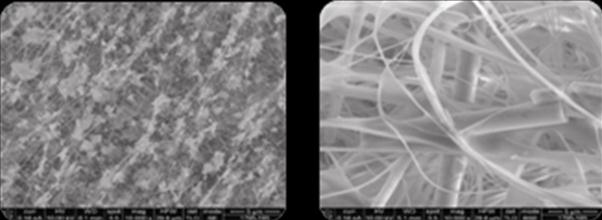 (fig. 2). Där typiska traditionella glasfibermedia har en fiberdiameter i intervallet 0,5-1,0 µm, har eptfe en diameter på 0,02-0,2 µm.