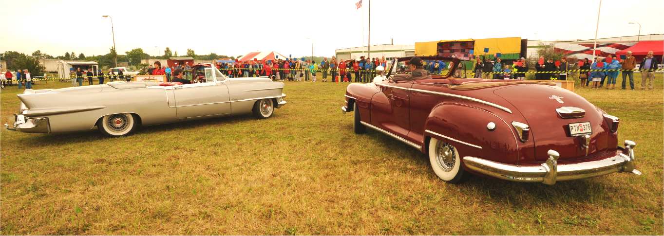 Damernas. Cadillacen med dubbla grillar och dubbla uppsättningar dubbelljus lyckades inte spänna ögonen i domarna idag. Den mildare Pontiacen från 1957 fick fri lejd in i nästa omgång.