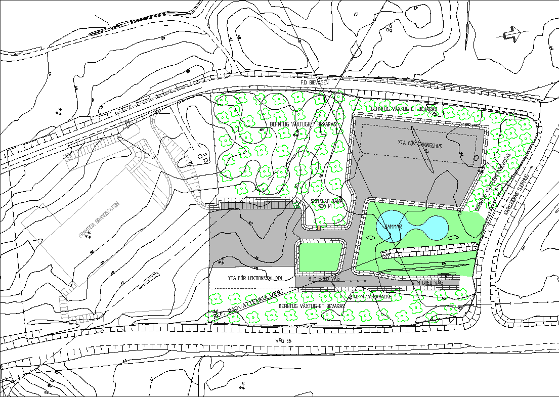 ÖVNINGSFÄLTET Det som hände 2008 var inte så mycket som vi hade hoppats på. Detaljplanebeslutet i Byggnadsnämnden i Katrineholm fördröjdes p g a undersökning av fornlämningar, mm.